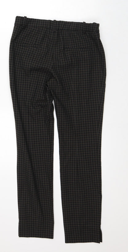 Zara Womens Brown Plaid Polyester Trousers  Size S L28 in Regular