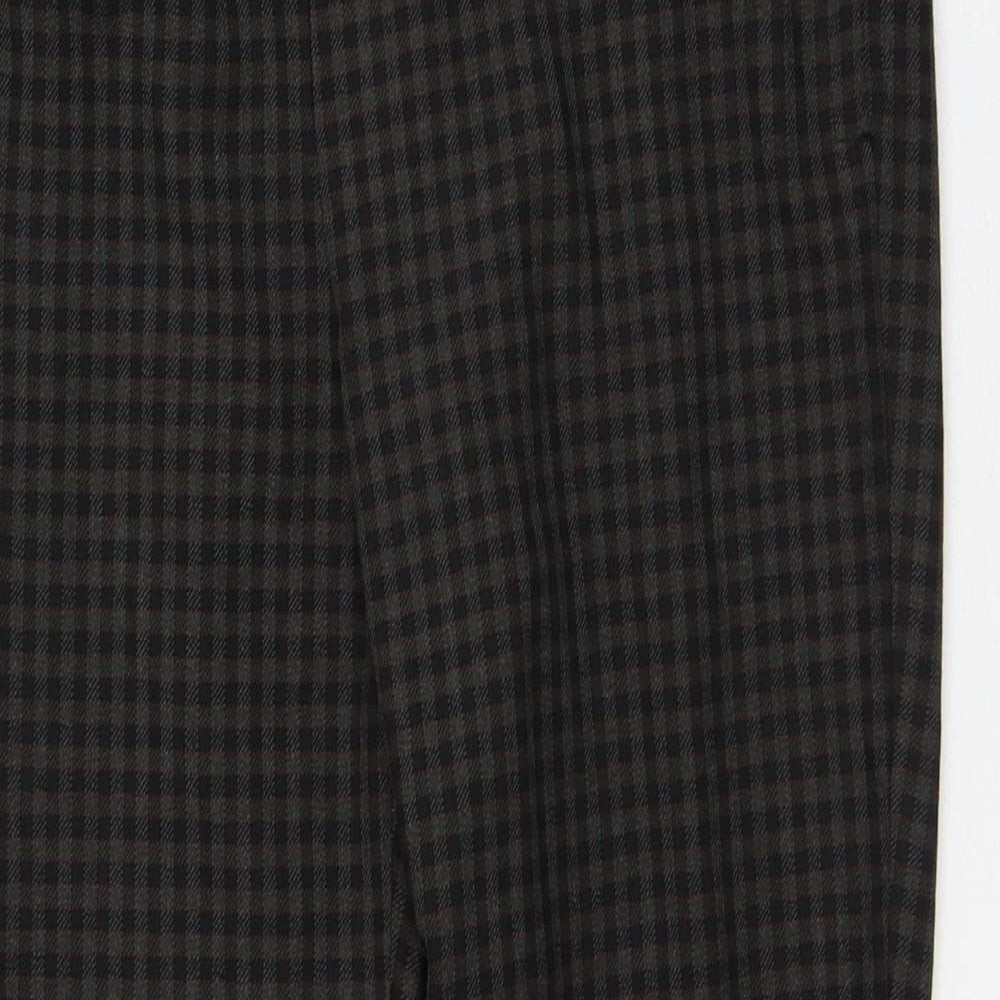 Zara Womens Brown Plaid Polyester Trousers  Size S L28 in Regular
