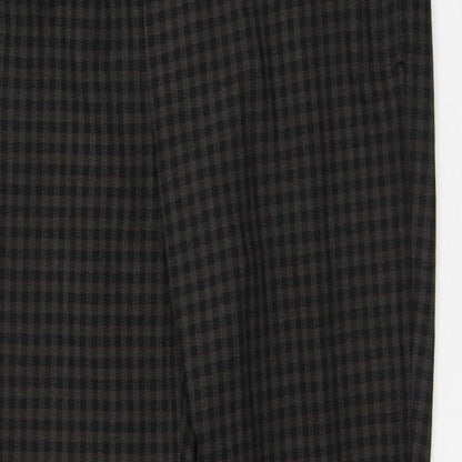 Zara Womens Brown Plaid Polyester Trousers  Size S L28 in Regular