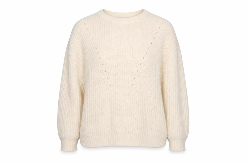F&F Womens White Crew Neck  Polyester Pullover Jumper Size 14