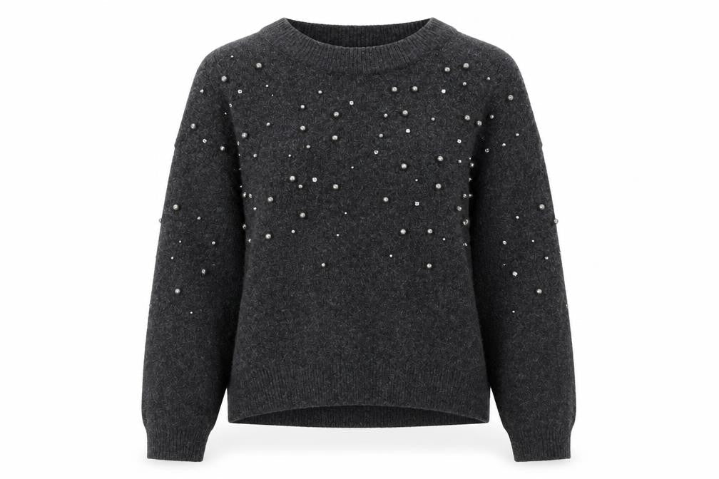 H&M Womens Grey Crew Neck  Acrylic Pullover Jumper Size S