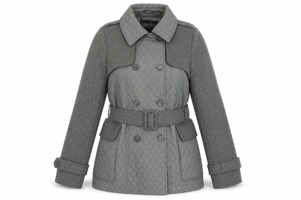 Warehouse Womens Grey   Quilted Coat Size 8