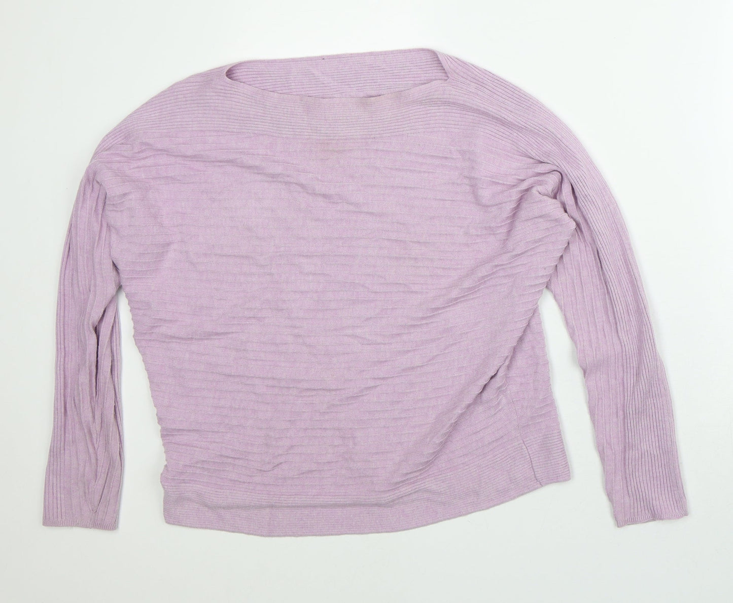 Preworn Womens Purple Round Neck  Polyester Pullover Jumper Size L