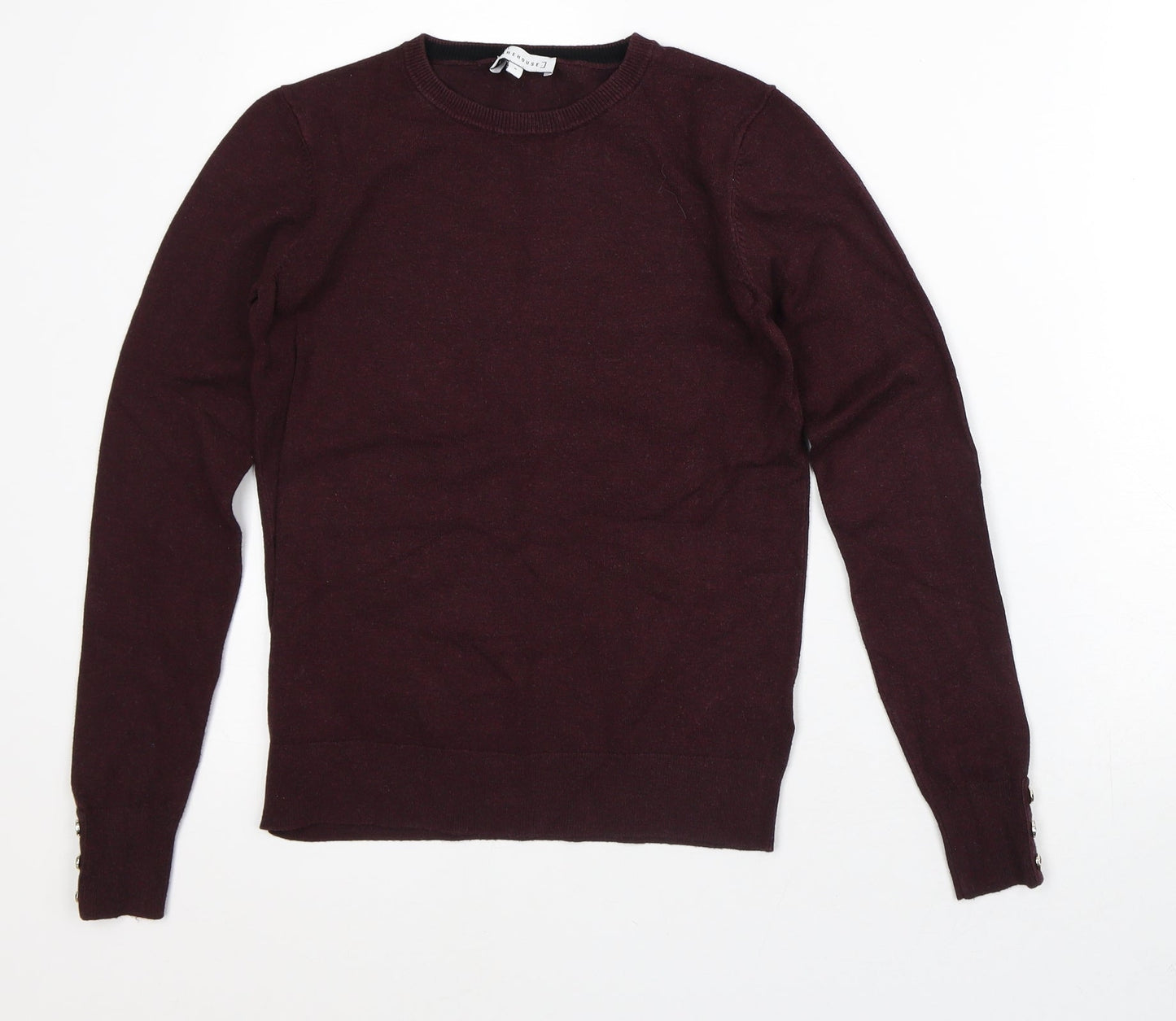 Warehouse Womens Purple  Viscose Pullover Sweatshirt Size 6