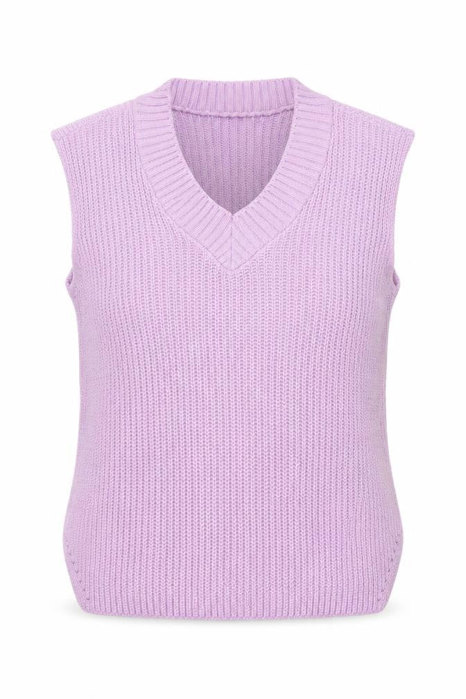 PRETTYLITTLETHING Womens Pink V-Neck  Acrylic Vest Jumper Size S