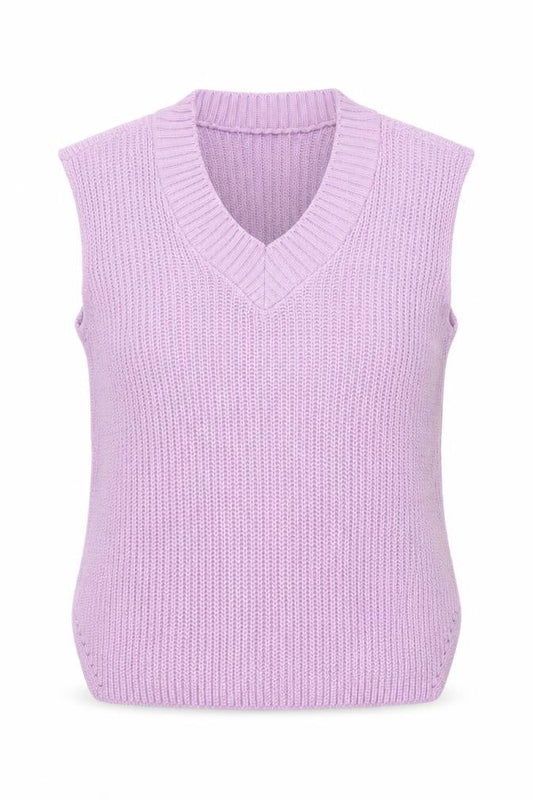 PRETTYLITTLETHING Womens Pink V-Neck  Acrylic Vest Jumper Size S