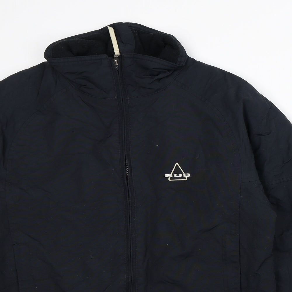 SOS Mens Black   Quilted Coat Size S