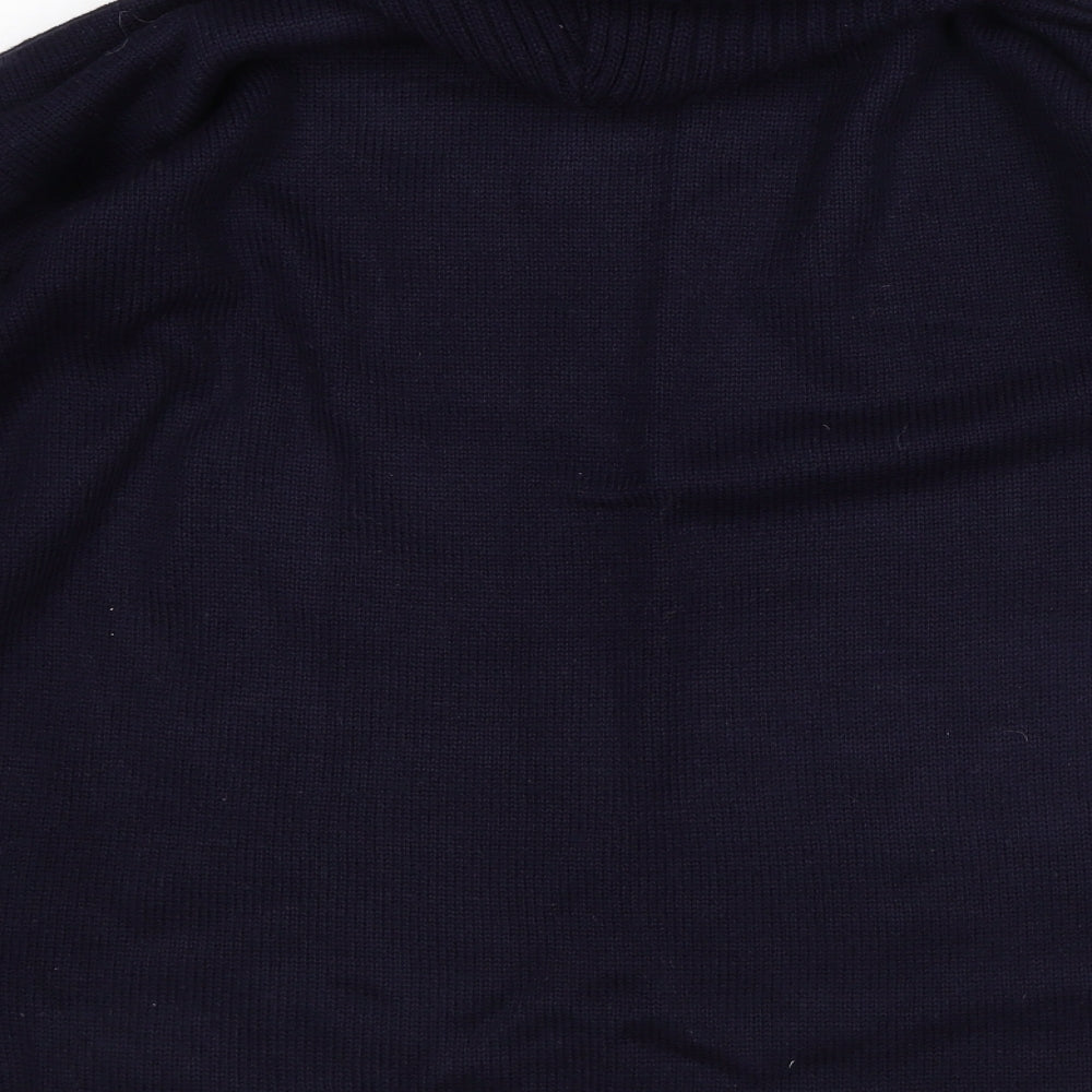 Classic Womens Blue Roll Neck  Acrylic Pullover Jumper Size 14