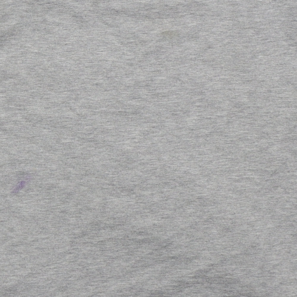 Denim Co Girls Grey  Cotton Basic T-Shirt Size 10-11 Years Crew Neck Pullover - No Bad Vibes