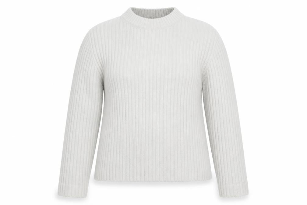 New Look Womens White Crew Neck  Nylon Pullover Jumper Size 10