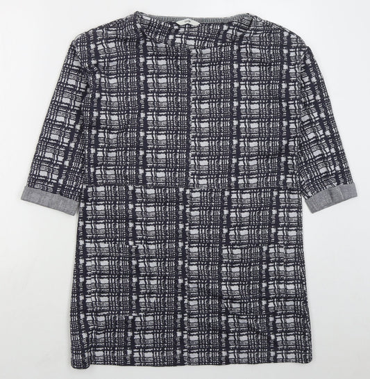George Womens Grey Check Polyester Pullover Sweatshirt Size 12  Pullover