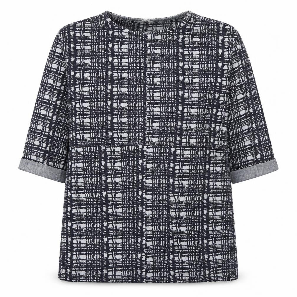 George Womens Grey Check Polyester Pullover Sweatshirt Size 12  Pullover