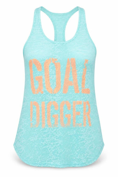 Atmosphere Womens Black  Polyester Basic Tank Size 8 Scoop Neck - Goal Digger