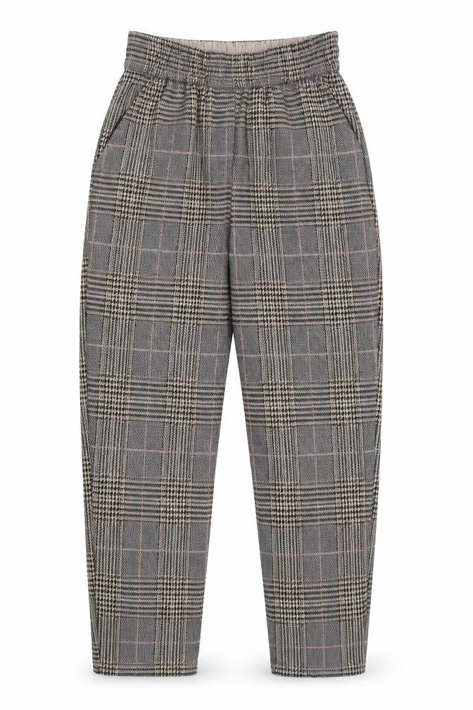 Primarl Womens Beige Check Polyester Trousers  Size 4 L25 in Regular
