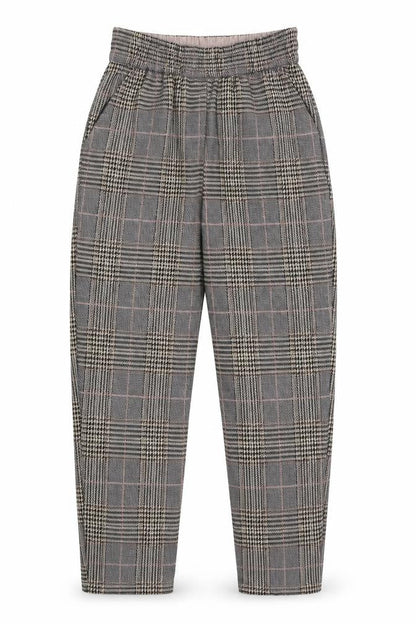 Primark Womens Beige Check Polyester Trousers  Size 4 L25 in Regular
