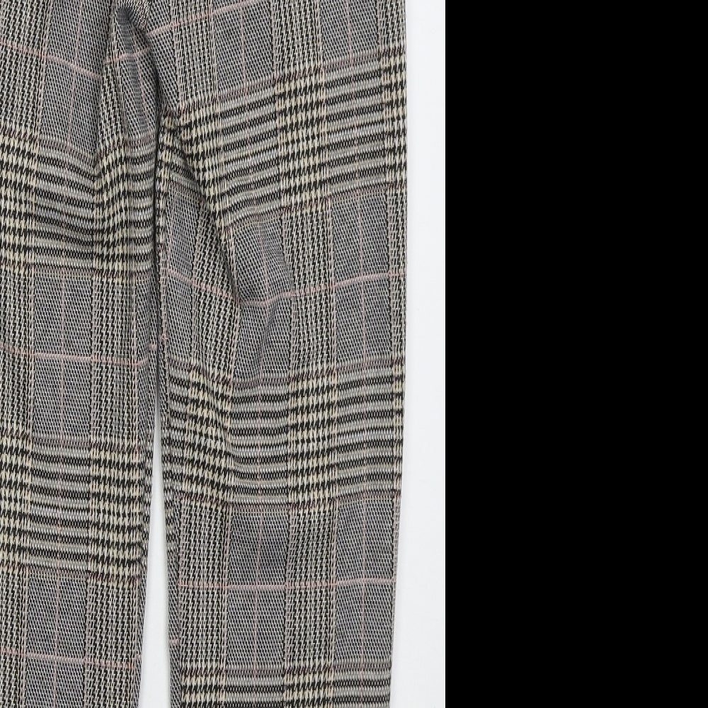 Primarl Womens Beige Check Polyester Trousers  Size 4 L25 in Regular