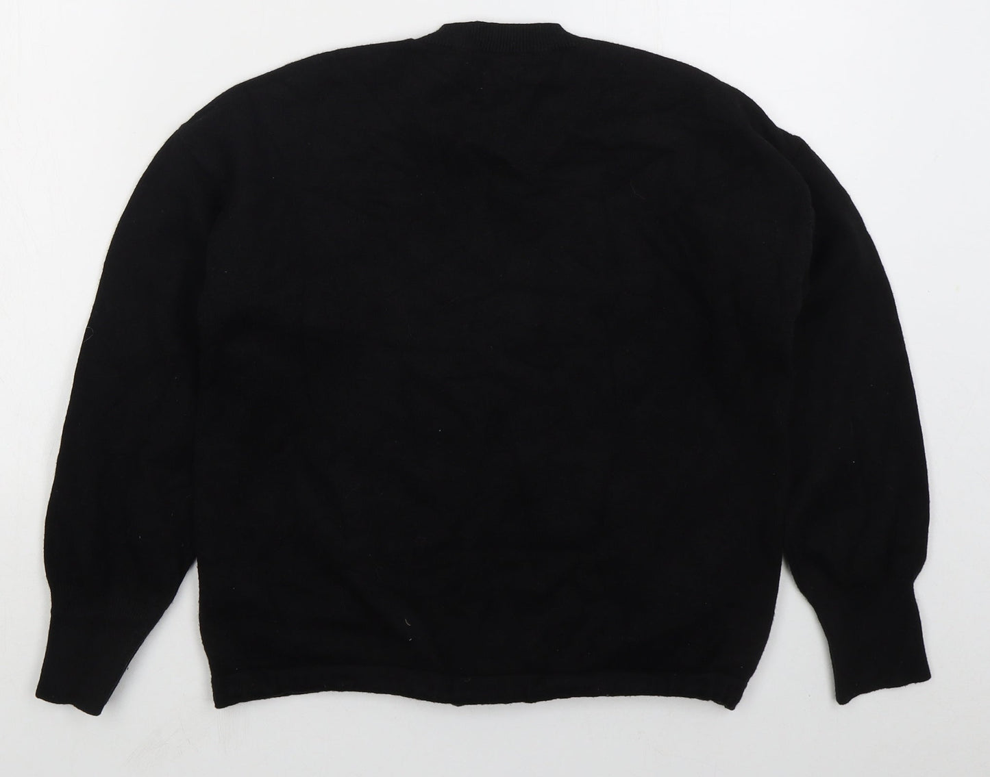Primark Womens Black Crew Neck  Viscose Pullover Jumper Size 12