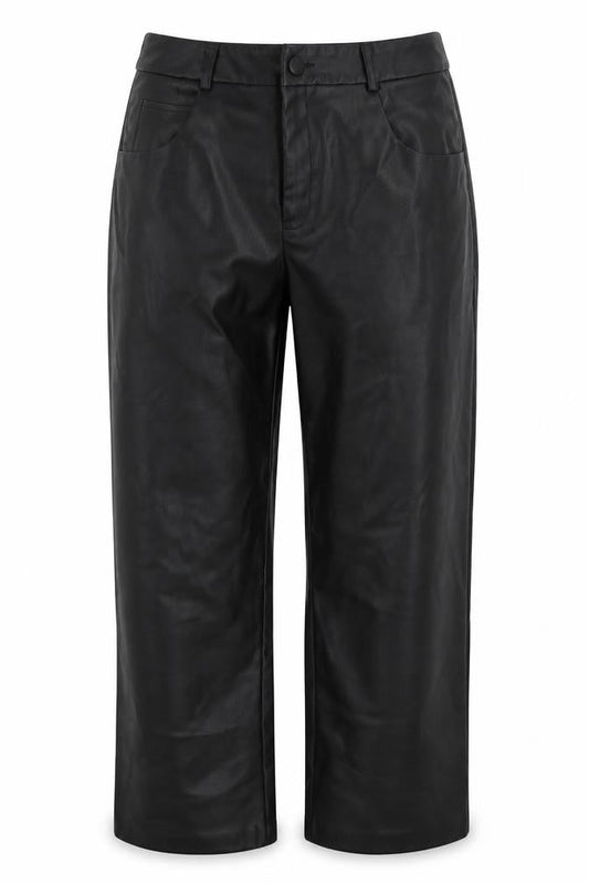 La Redoute Womens Black  Polyurethane Trousers  Size 14 L25 in Regular Button