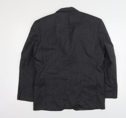 Mr Harry Mens Grey  Polyester Jacket Suit Jacket Size 38