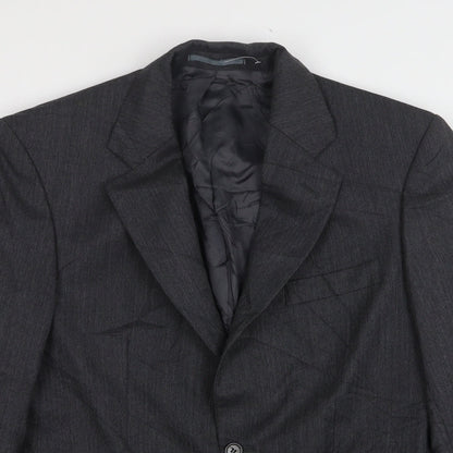 Mr Harry Mens Grey  Polyester Jacket Suit Jacket Size 38