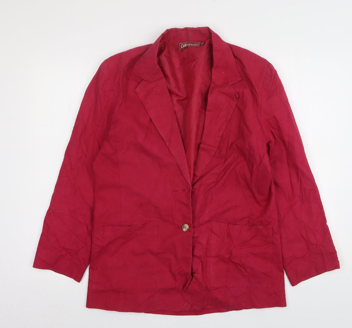 Colourways Womens Pink  Linen Jacket Suit Jacket Size 14