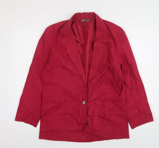 Colourways Womens Pink  Linen Jacket Suit Jacket Size 14