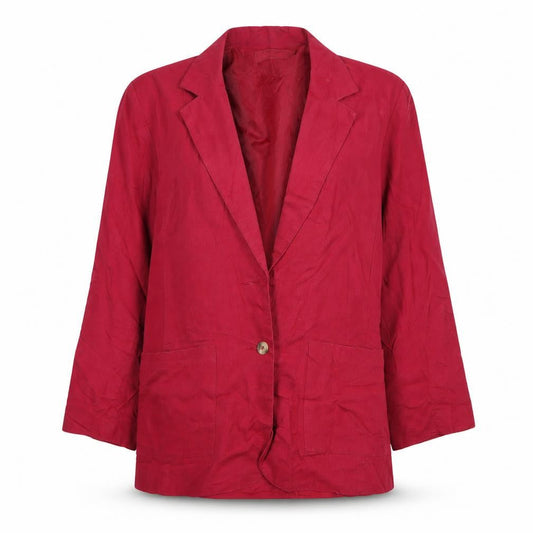 Colourways Womens Pink  Linen Jacket Suit Jacket Size 14