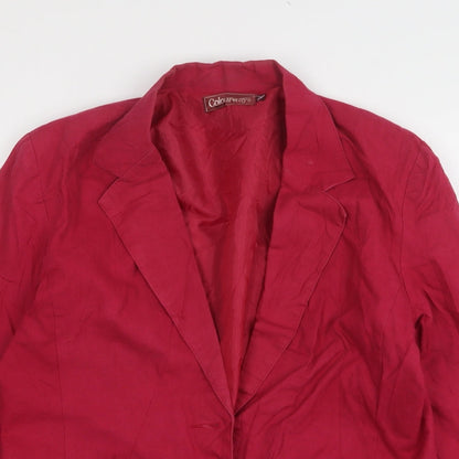 Colourways Womens Pink  Linen Jacket Suit Jacket Size 14