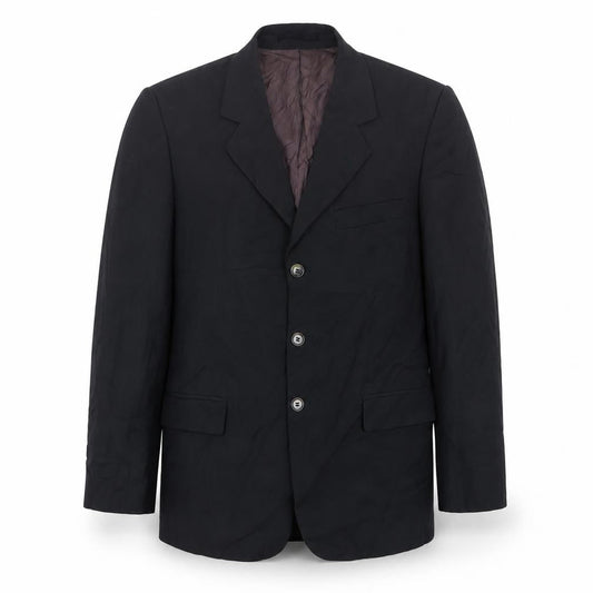A.W. Trench Mens Black  Wool Jacket Suit Jacket Size 36