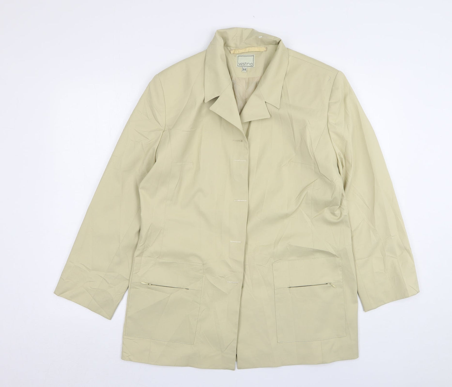Vestino Womens Beige  Polyester Jacket Suit Jacket Size 16