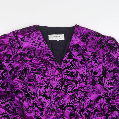 Preloved Dorothy Perkins Womens Purple Floral Polyester Jacket Blazer Size 10 - Detail