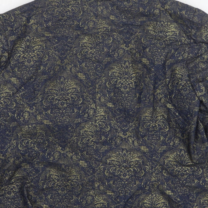 Celaia Womens Blue Paisley Cotton Jacket Suit Jacket Size 12