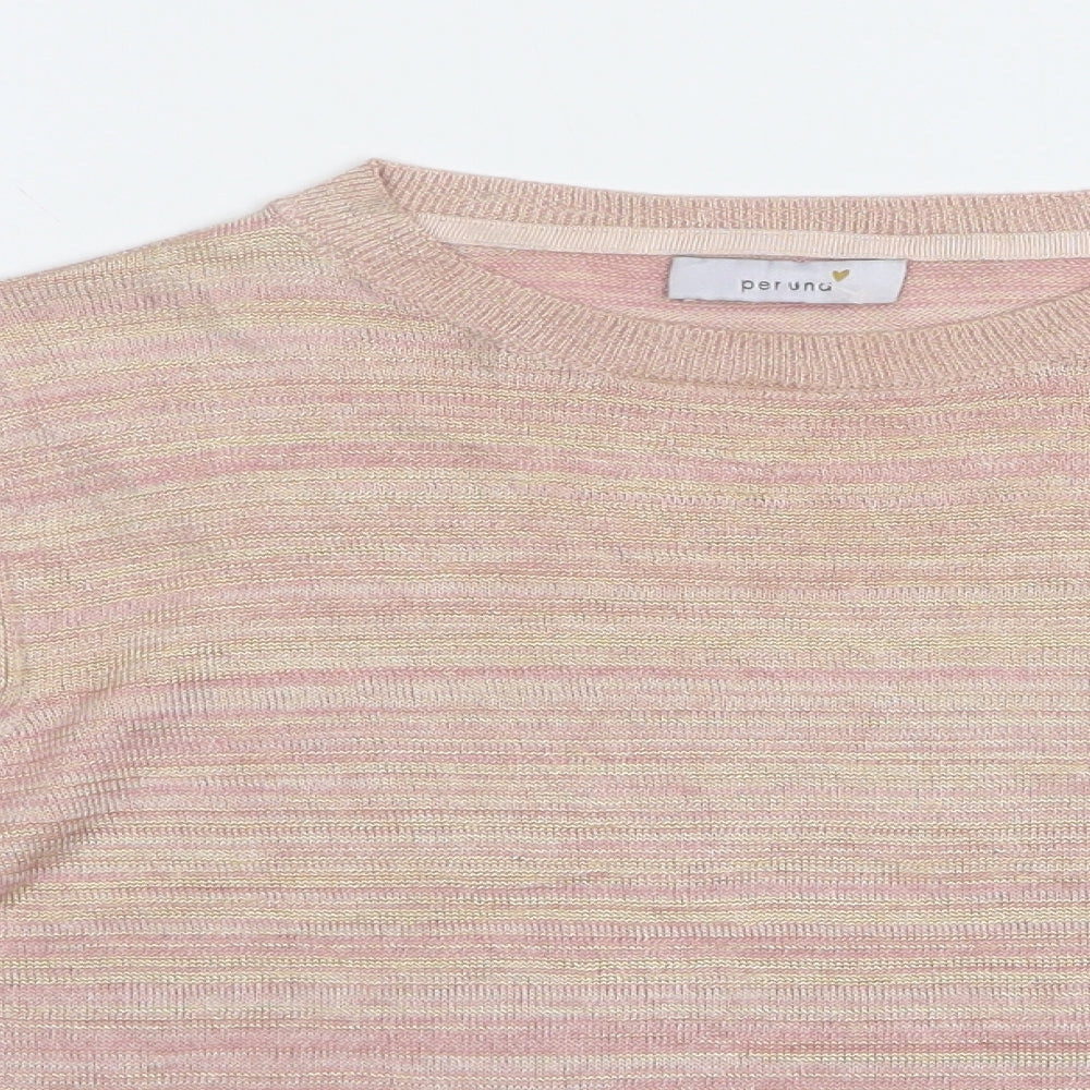 Marks and Spencer Womens Pink Round Neck  Polyester Pullover Jumper Size 12