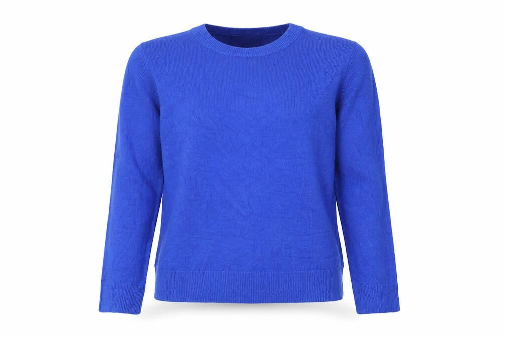 Marks & Spencer Womens Blue Round Neck  Acrylic Pullover Jumper Size 8