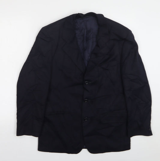 Burton  Mens Blue  Polyester Jacket Suit Jacket Size 38