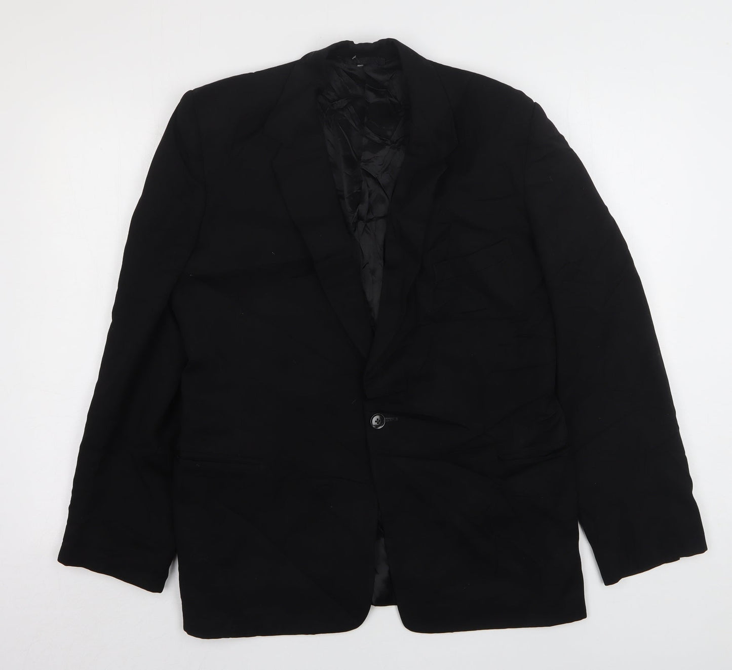 Essay Mens Black  Polyester Jacket Suit Jacket Size 40