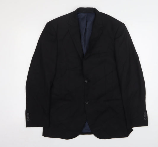 Geroeg Mens Black  Polyester Jacket Suit Jacket Size 38