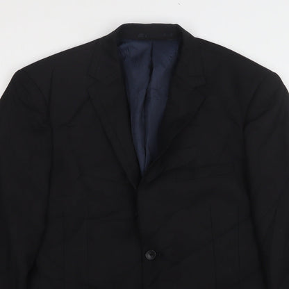 George Mens Black  Polyester Jacket Suit Jacket Size 38