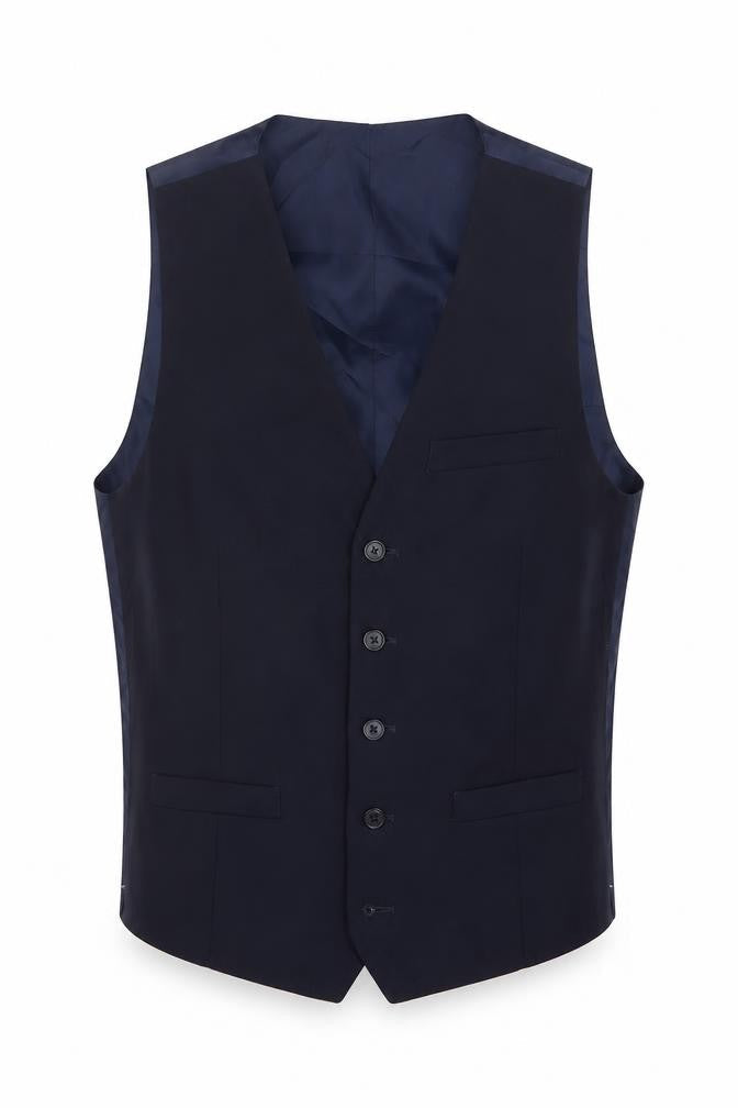 Marks & Spencer Mens Blue  Wool Jacket Suit Waistcoat Size S