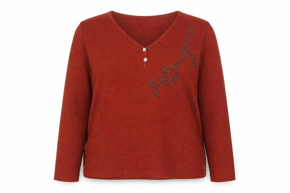 Celaia Womens Orange V-Neck  Acrylic Pullover Jumper Size 14