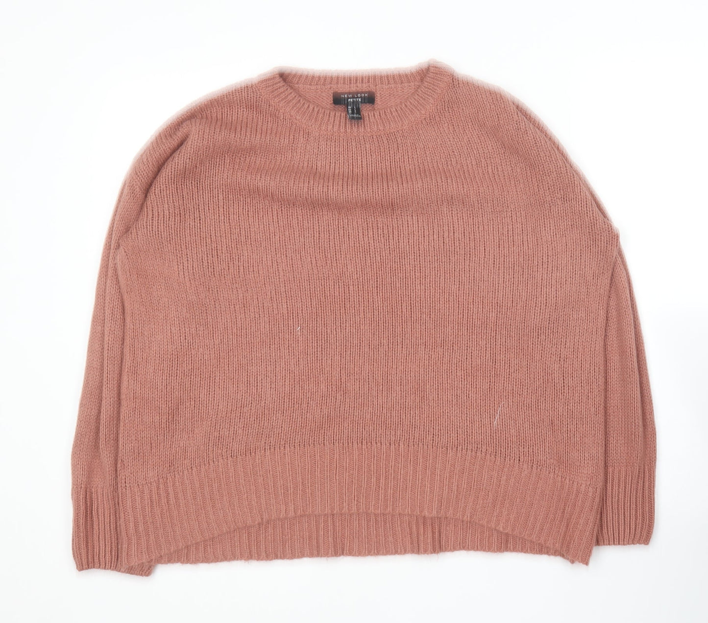 New Look Womens Pink Round Neck  Acrylic Pullover Jumper Size L