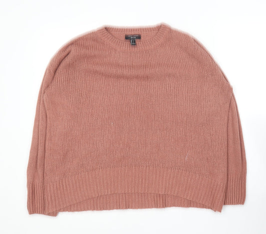 New Look Womens Pink Round Neck  Acrylic Pullover Jumper Size L