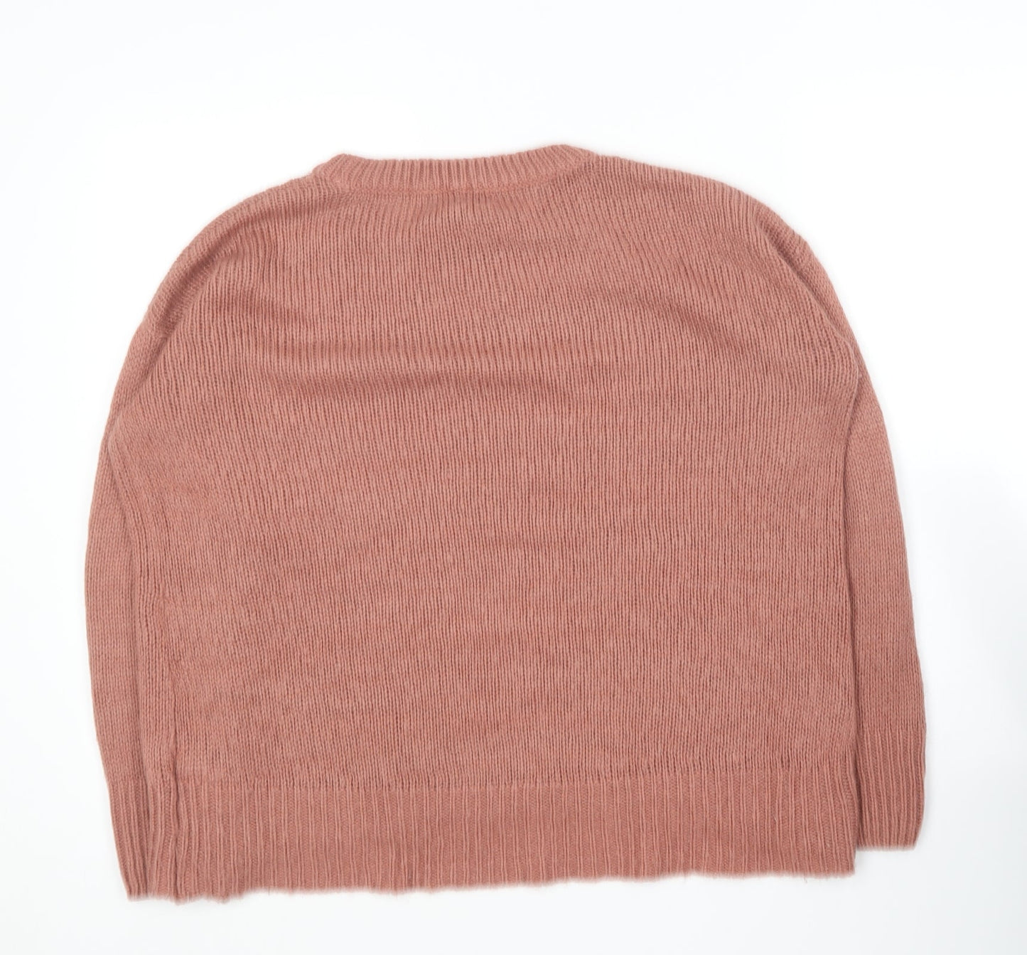 New Look Womens Pink Round Neck  Acrylic Pullover Jumper Size L