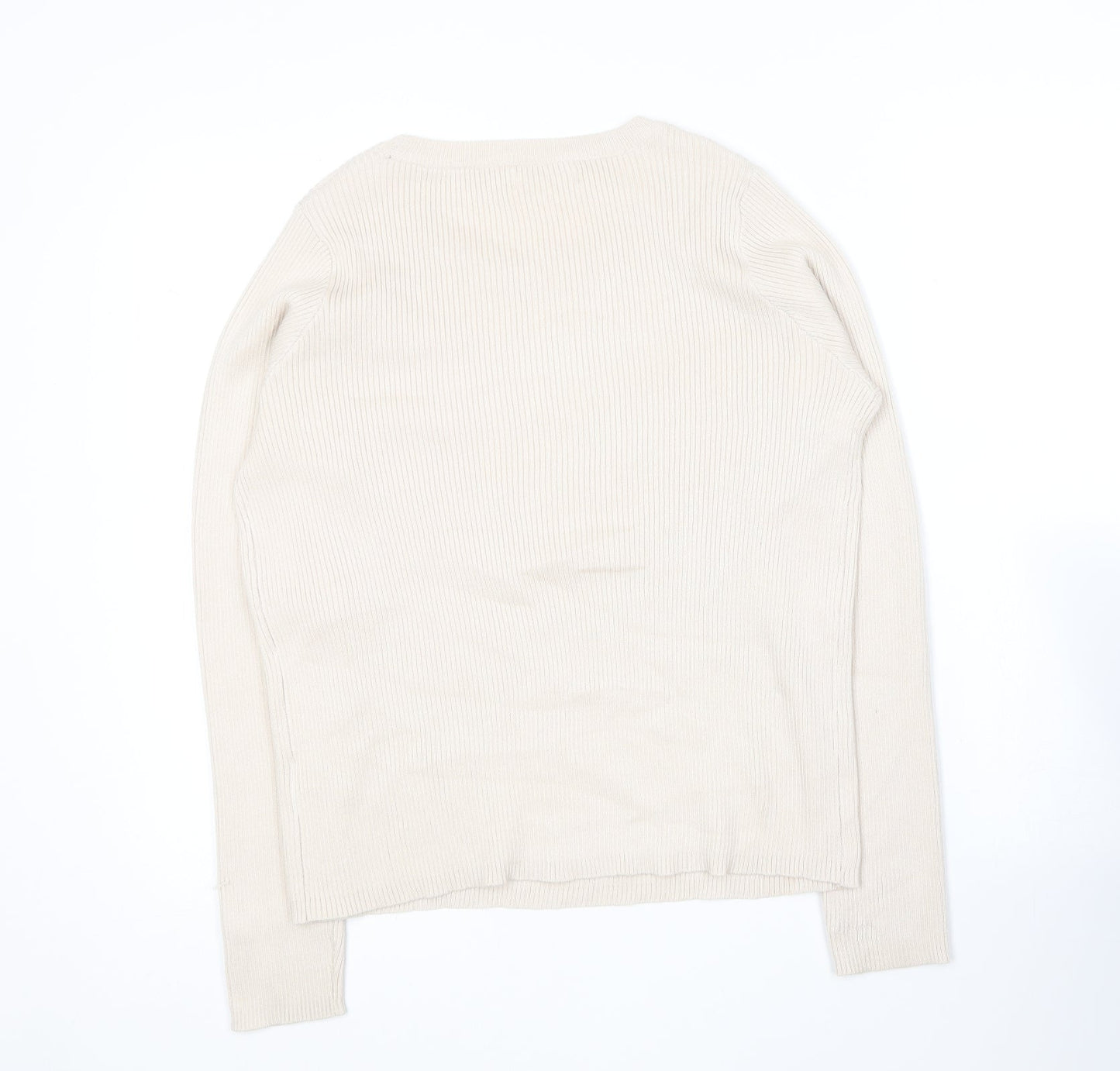Primark Womens Beige Round Neck  Viscose Pullover Jumper Size 18