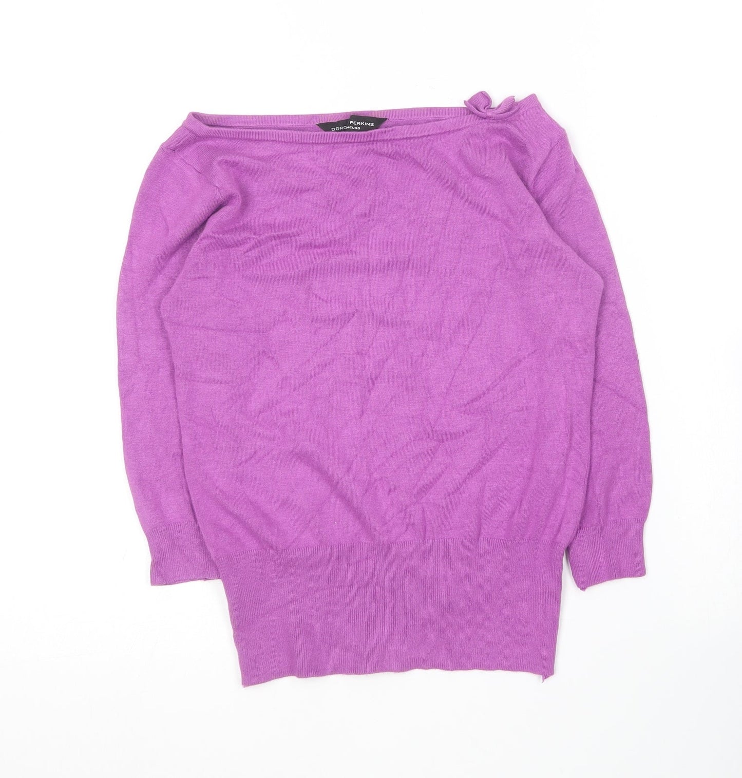Dorothy Perkins  Womens Purple Boat Neck  Acrylic Pullover Jumper Size 16