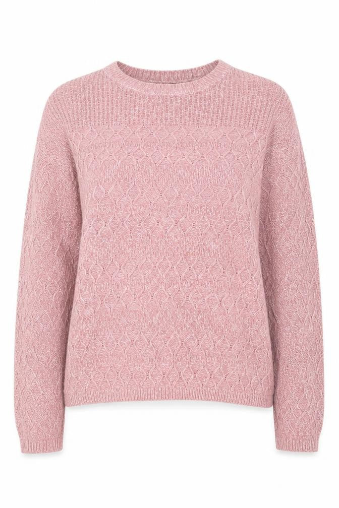 Isle Essentials  Womens Pink Round Neck  Acrylic Pullover Jumper Size 10