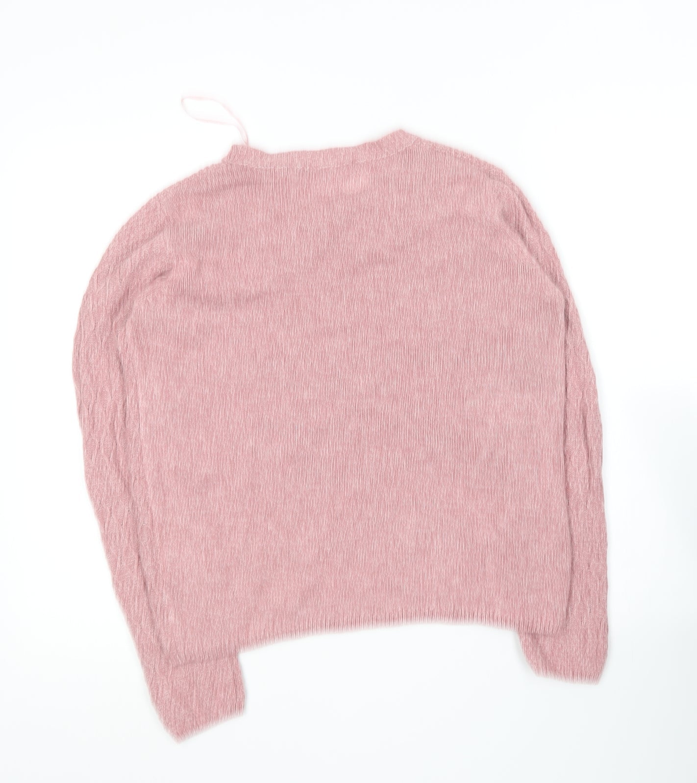 Isle Essentials  Womens Pink Round Neck  Acrylic Pullover Jumper Size 10