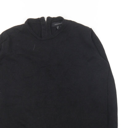 Preloved Atmosphere Womens Black Round Neck  Viscose Pullover Jumper Size 10 - Detail