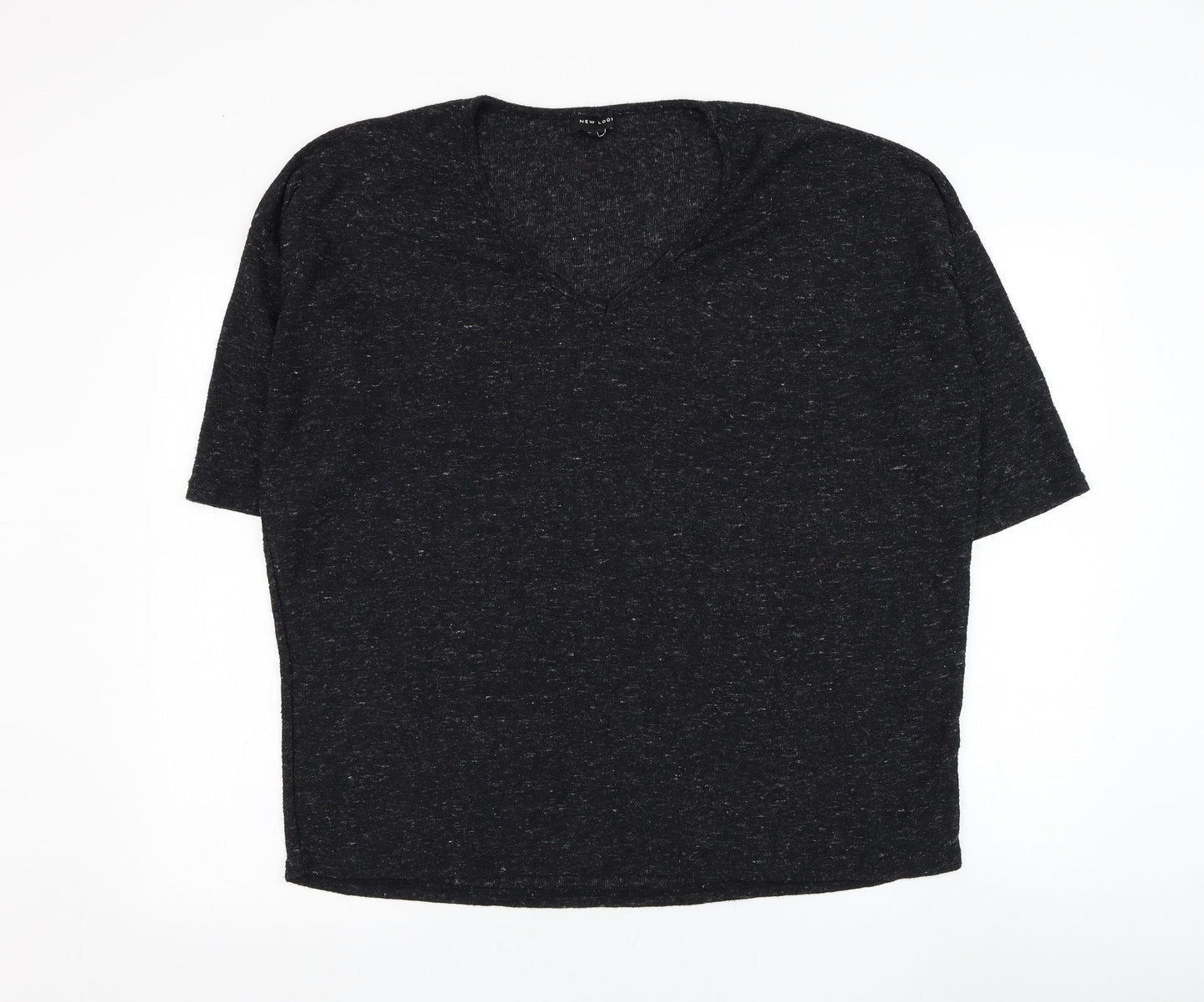 New Look Womens Black Round Neck  Polyester Pullover Jumper Size L
