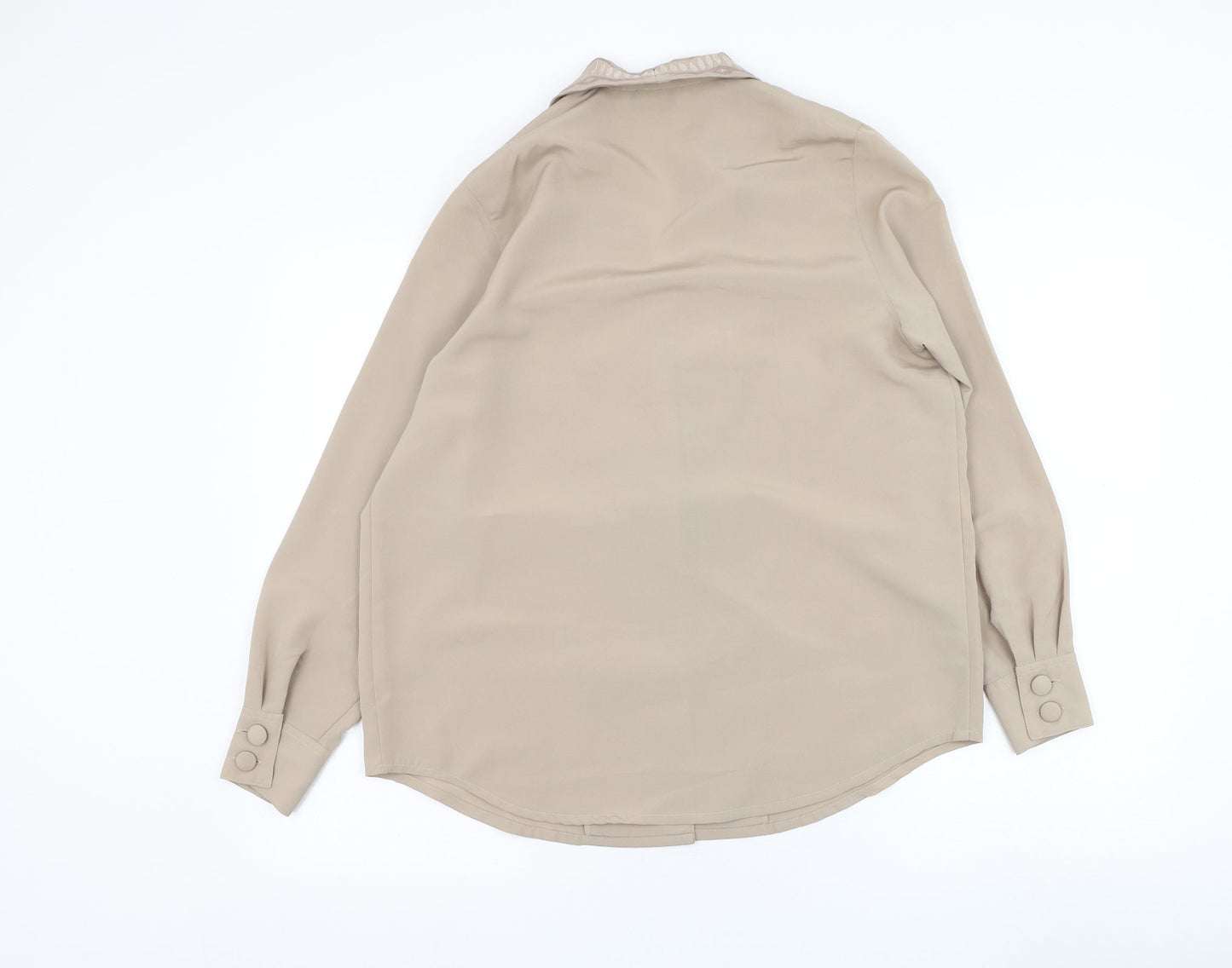 Heather Valley Womens Brown  Polyester Basic Blouse Size 12 Collared